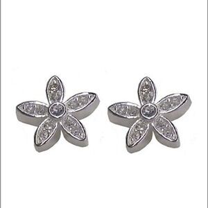 💛 Nine West Designer Flower CZ Earrings